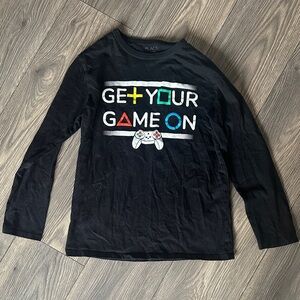 The Children's Place Black Gaming Symbols Long Sleeve Tee
